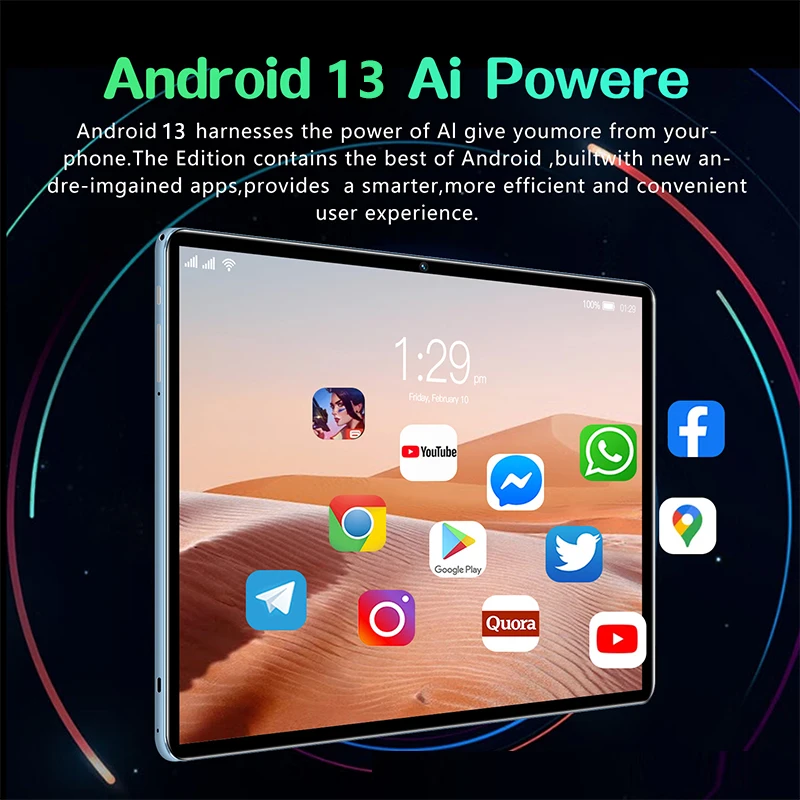 Фото BDF P70 TAB 4 ГБ (2 + 2 0 расширения) ОЗУ + 64 ГБ ПЗУ 5G Wi-Fi Восьмиядерный процессор с двойной камерой SIM-карта Android 13 Аккумулятор 6000 мАч №3
