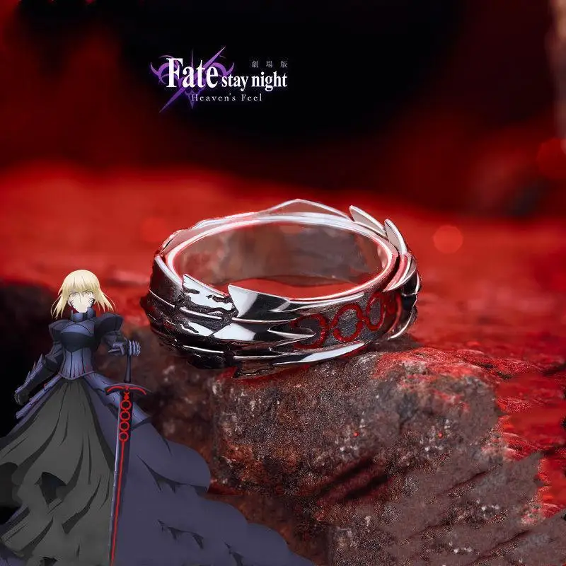 

Two-dimensional Animation Around The Black King Hua Armor Ring 925 Silver Jewelry Trendy Fashion Black Men's and Women's Jewelry