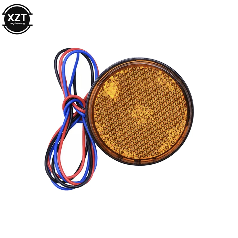 

12 В круглые задние фонари для мотоцикла, отражатель заднего бампера, светодиодный внешний фонарь для двигателя, стоп-сигнал, габаритный фонарь для автомобиля, грузовика