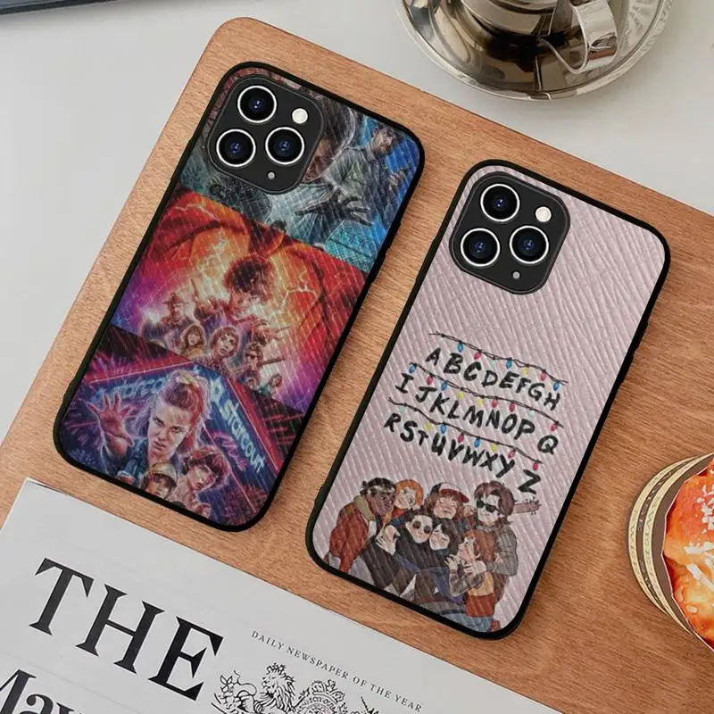 

Stranger things Phone Case Hard Leather Case for iPhone 11 12 13 Mini Pro Max 8 7 Plus SE 2020 X XR XS Coque