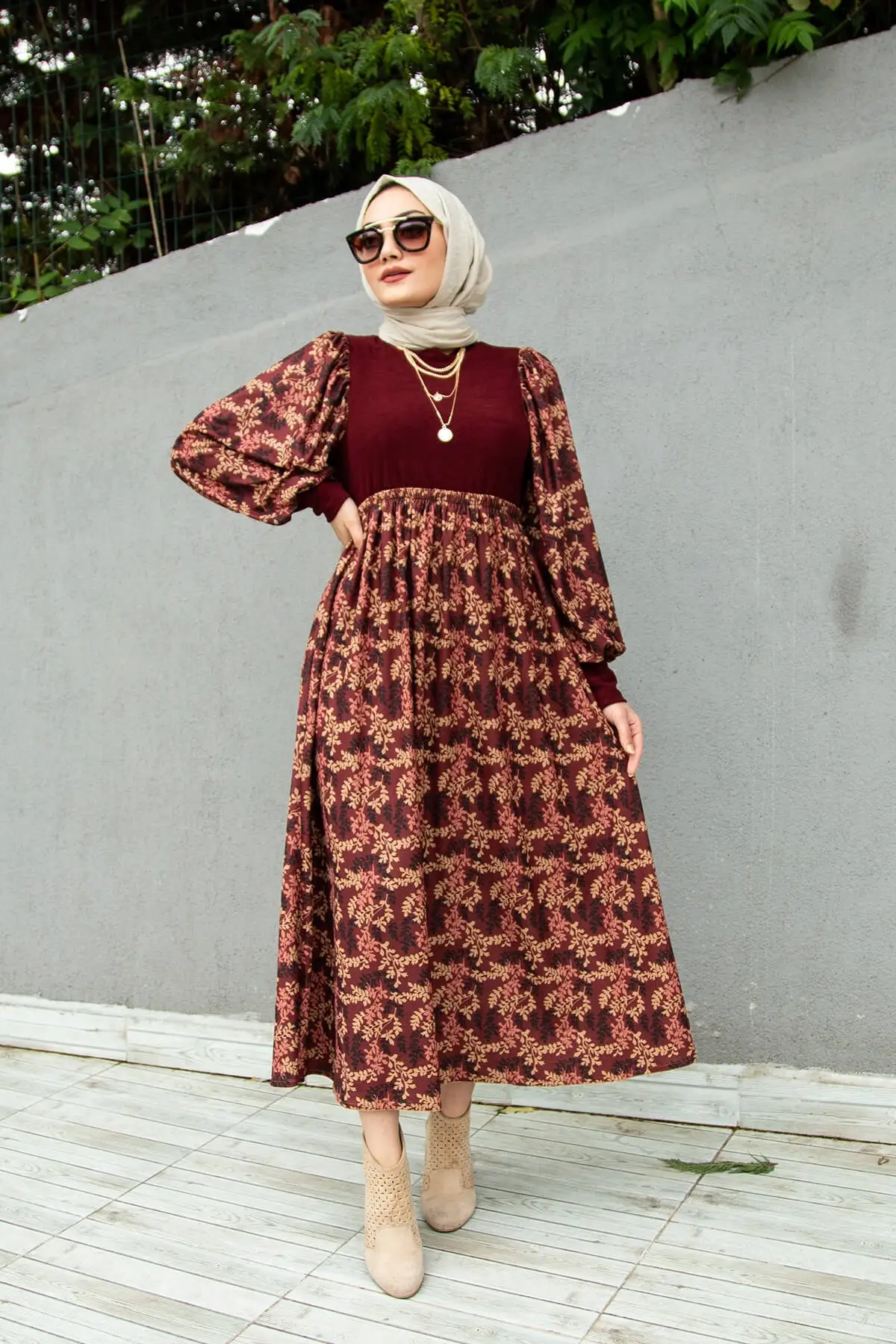 

Patterned Velvet Dress