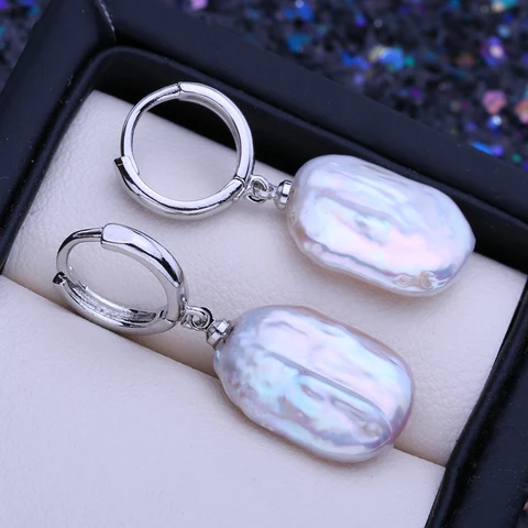 Серьги-подвески FENASY из серебра с жемчугом