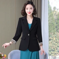 2022 women chic office lady vintage blazer coat fashion collar long sleeve ladies suits outerwear stylish tops