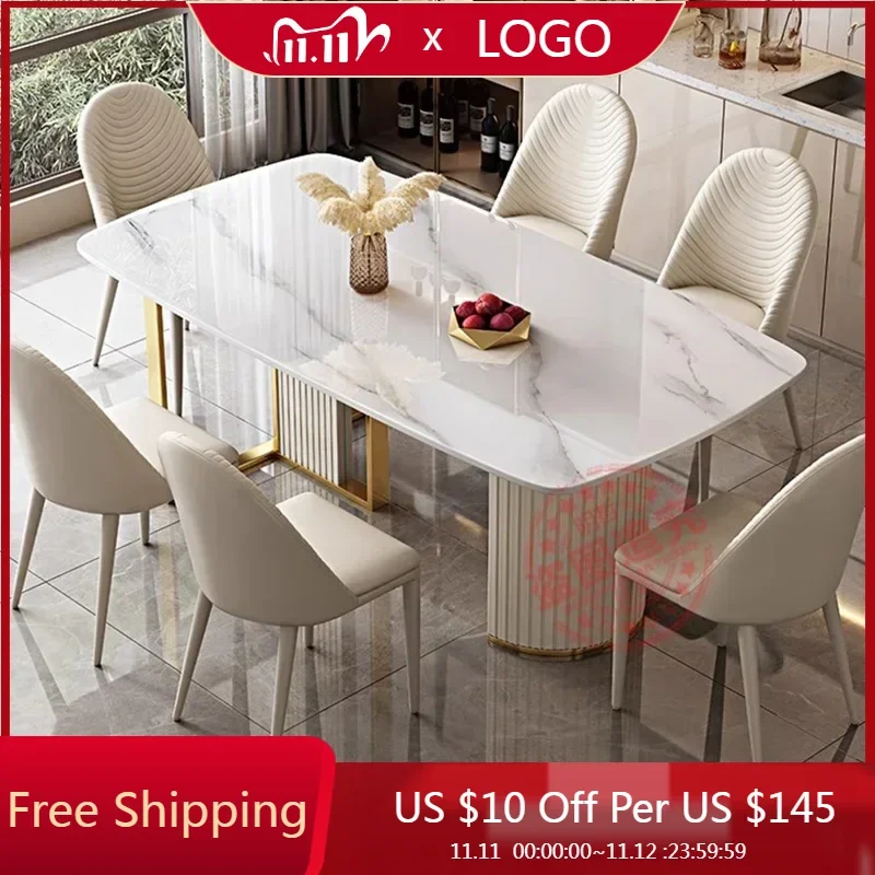 Обеденный стол в скандинавском стиле для ресторана белый бар роскошный