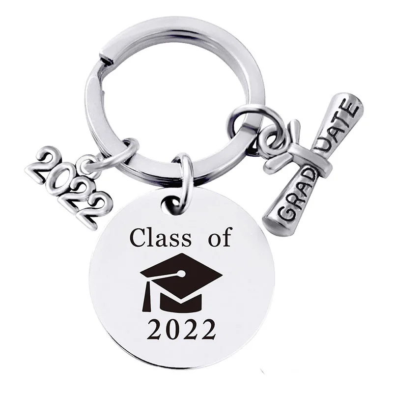 

10Pcs Round Laser Class Of 2022 I Graduated Stainless Steel Keychain For Womens Mens Students Classmate Graduation Season Gifts