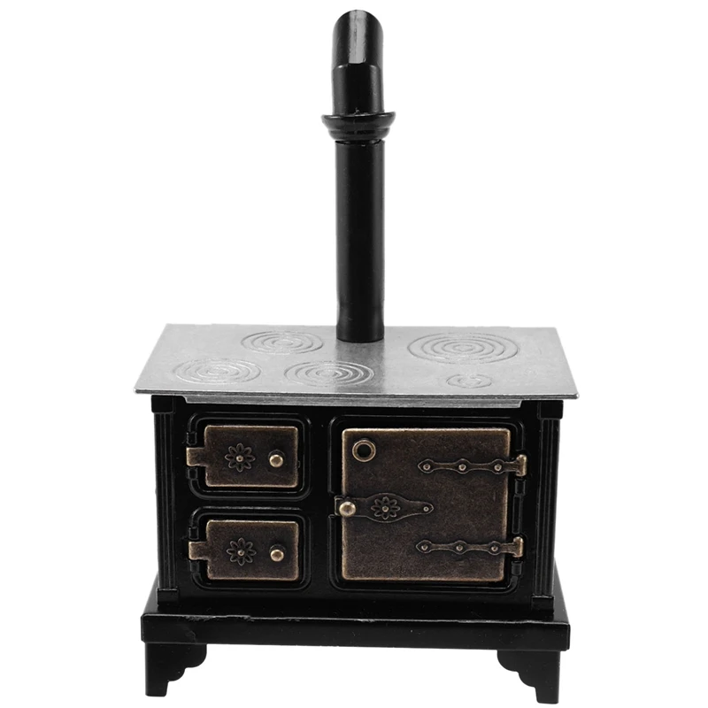 

Mini Simulate Iron Hearth With Long Chimney For 1:12 Doll House Decoration Gift Kids