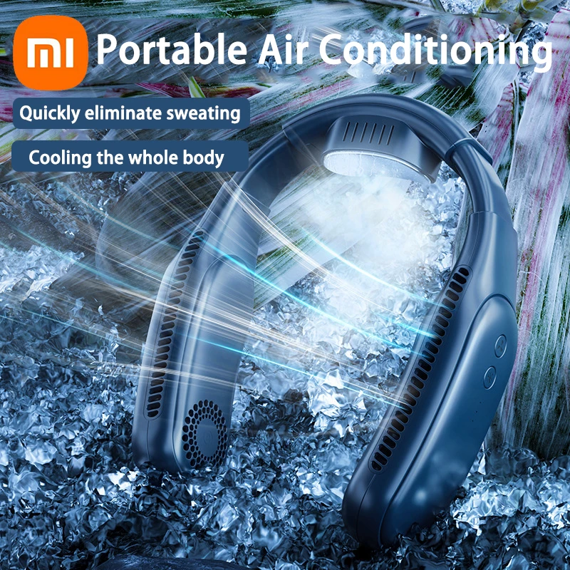 

Xiaomi New Portable Neck Fan Rechargeable Lazy USB Bladeless FAN Mini Electric Handheld Mute Cooling Vaneless Neck Hanging Fan