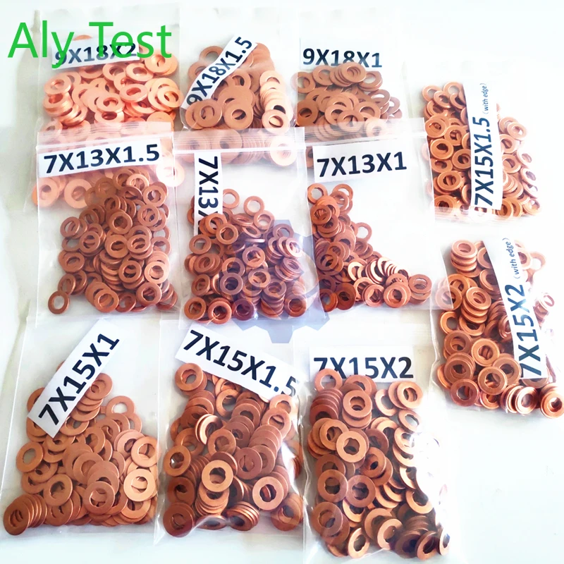 

Diesel Common Rail Injector Copper 7x15mm/9x18mm Seal Washer Gasket Ring Repair Kits