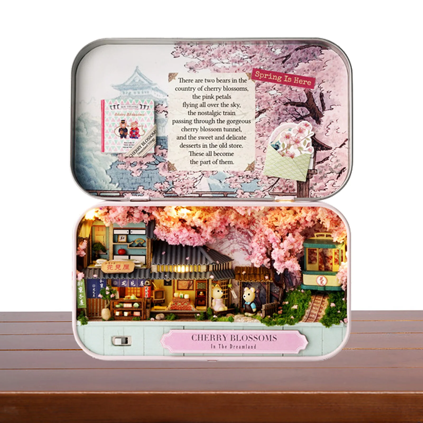 

Box Theater Dollhouse Kit DIY Box Theatre Furniture Miniature Scenes With LED Lights Doll House Landscape Box Crafts Home