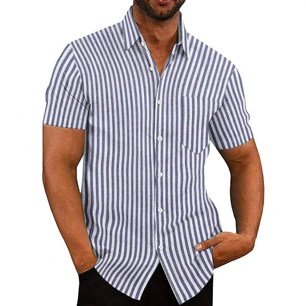 

Stylish Single-breasted Men Shirt Summer Shirt Streetwear Breathable