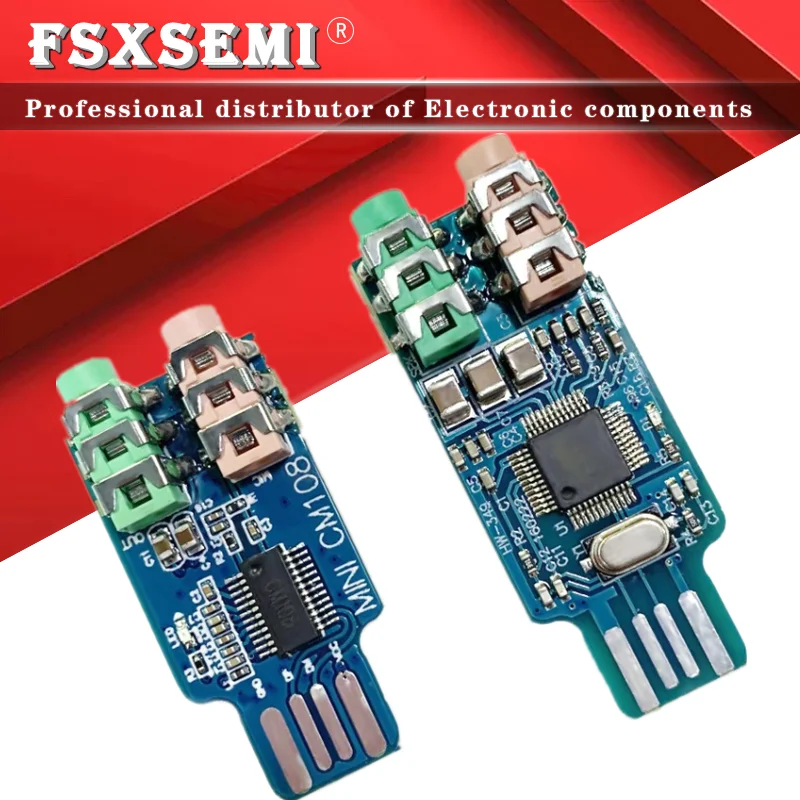 

CM108 USB Sound Card Module Free Driver for Laptop Computer External Sound Card Chip Board with 3.5mm Microphone Jack
