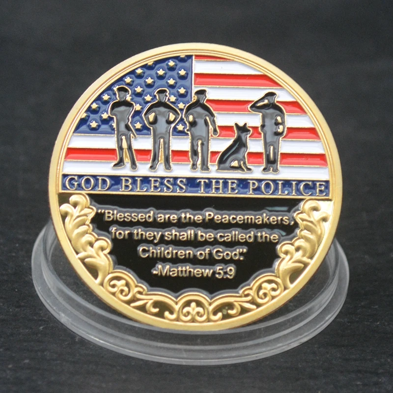 God Bless The Police Challenge Coin спасибо за ваш сервис подарок |