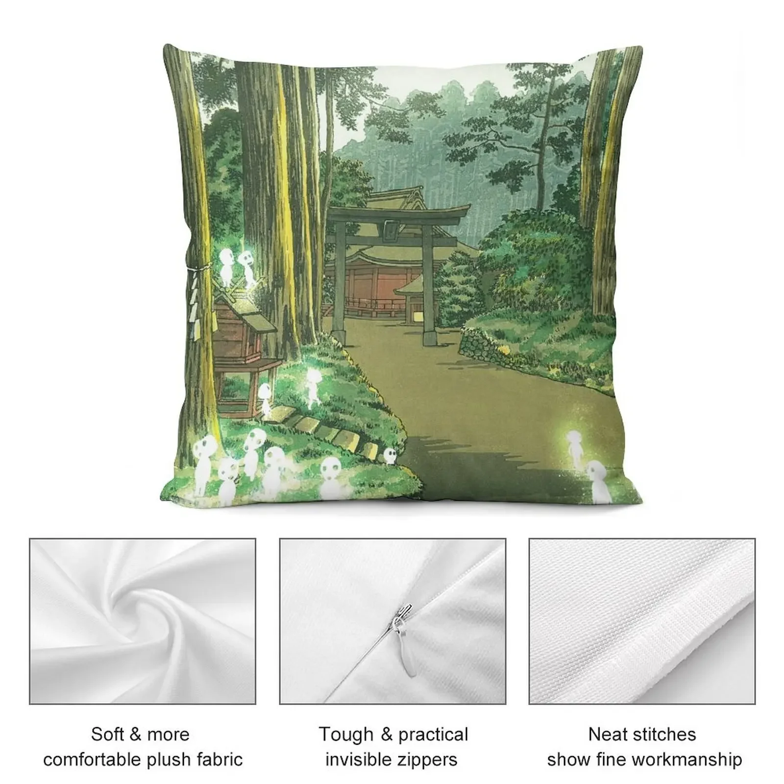 Декоративная подушка Forest Spirit Kodama детская наволочка с вышивкой чехол для подушки