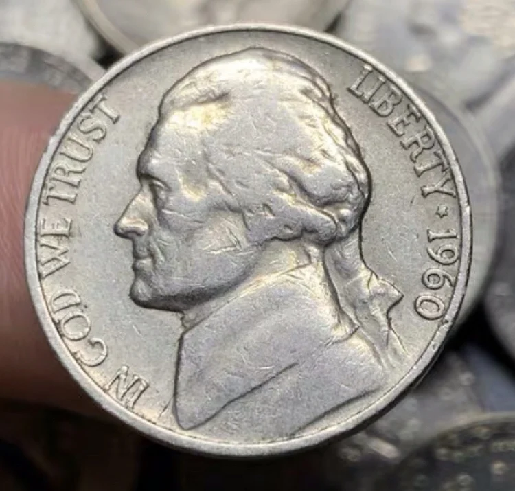 США 5 центов боковая статуя Джефферсона 21 мм никелевая монета 5 баллов президент год случайные старые монеты 100% оригинал