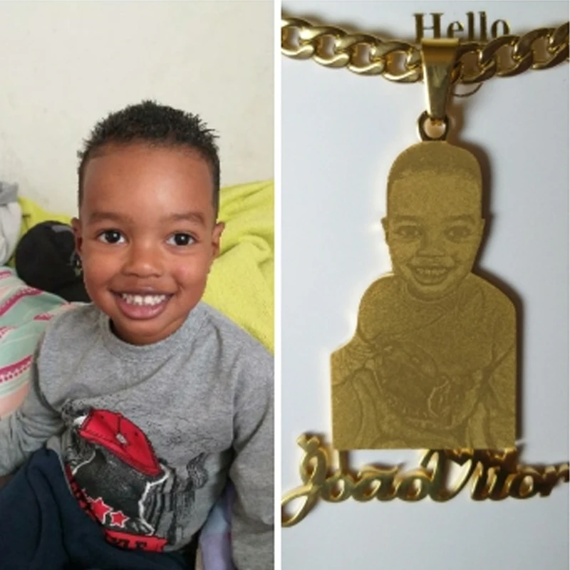 

Ожерелье с фото на заказ, кулон с именем на заказ, ожерелье с фото на заказ с кубинской цепочкой, Подарки Для Семьи