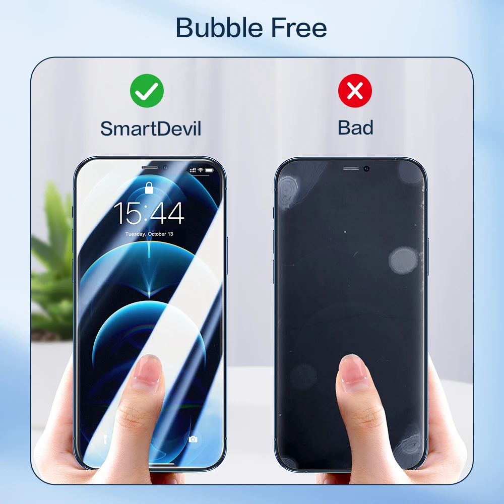 4 Pcs Протектор экрана SmartDevil для iPhone 13 11 12 Pro Max mini закаленное стекло X XS XR HD