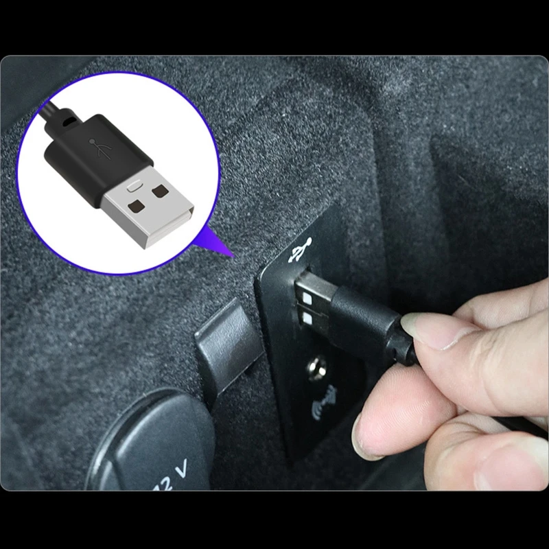 

Светодиодная декоративная лампа для автомобиля, атмосферная лампа для семейвечерние, ламсветильник для интерьера автомобиля с интерфейсо...