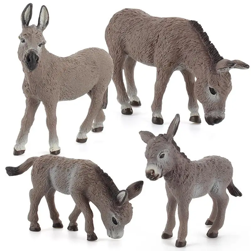 

Имитация животных модели украшения реалистичный Ослик экшн-фигурки Детские фотоигрушки для подарков