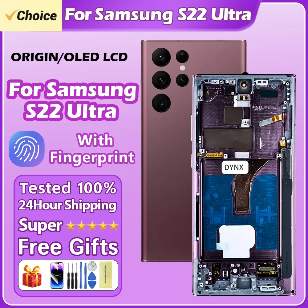 6 8 &quotOLED ЖК-дисплей для Samsung Galaxy S22 Ultra 5G дисплей S908E S908U экран SM-S908B/DS S908N детали с