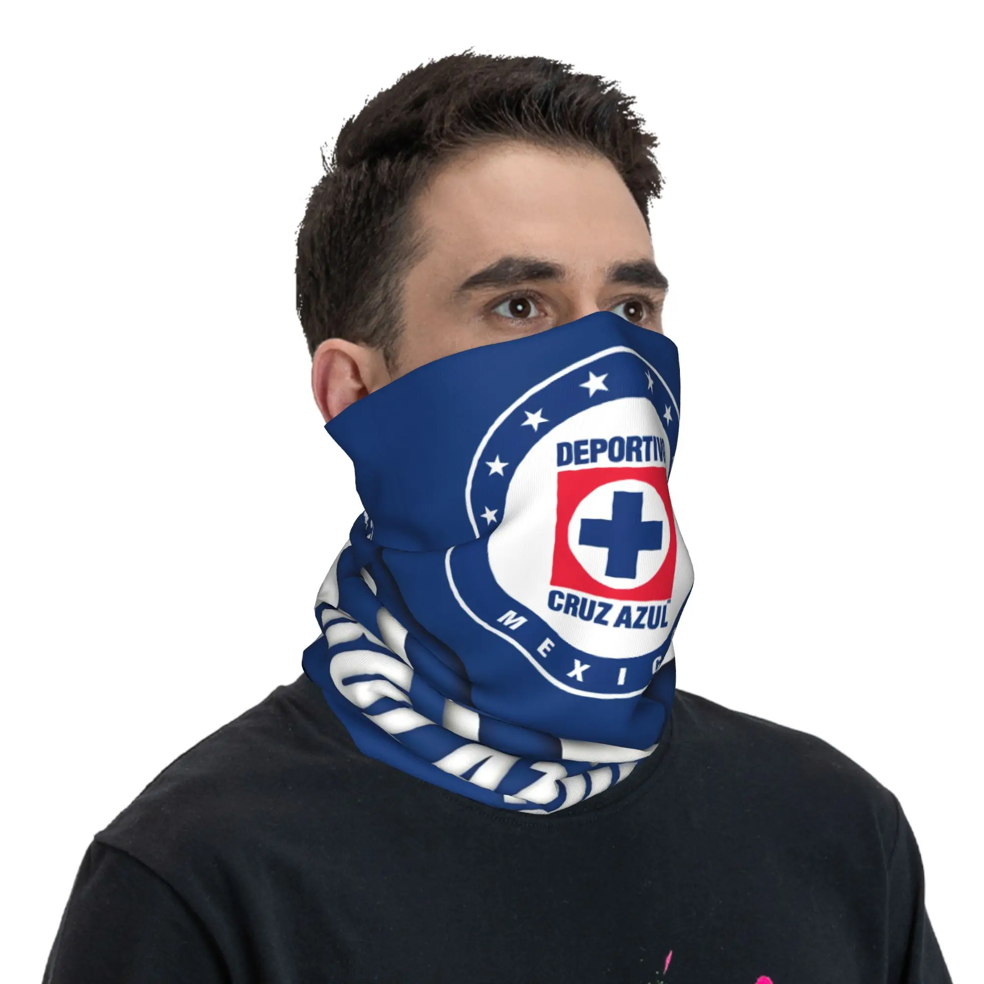Фото Мексиканский футбольный клуб Футбол FC Cruz Azul Зимняя повязка на голову для женщин и мужчин Лыжный велосипедный шарф-труба Бандана для лица Гетры №5