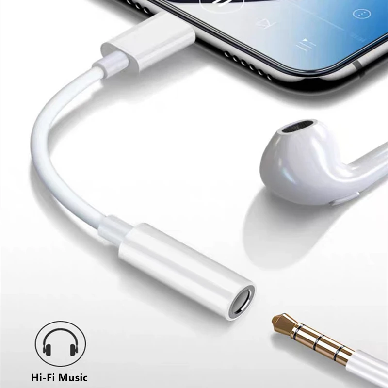 

Earphone 3.5mm Plug Adapter For Lightning to 3.5mm AUX Headphone Jack Audio Cable For iPad iPhone 13 12 11 Pro XS Max XS XR X SE