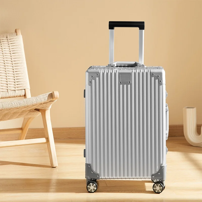 All-Aluminum Magnesium Alloy Trolley Case Universal Wheel Suitcase Travel Luggage men's women's Password 20-inch Busin