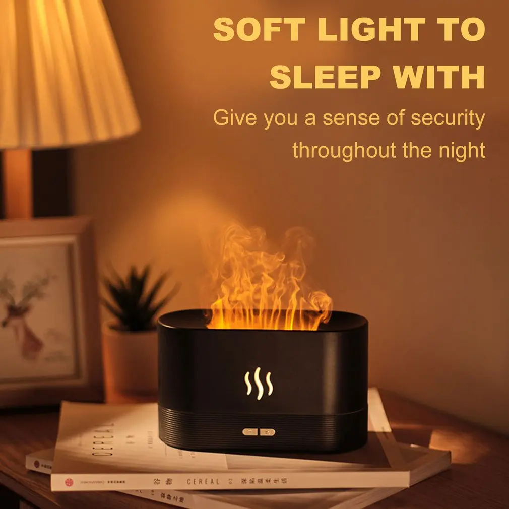

3D Simulation Flame Single Color Aromatherapy Diffuser Flames Lamp Home Humidifier USB Room Essential Oil Diffusers