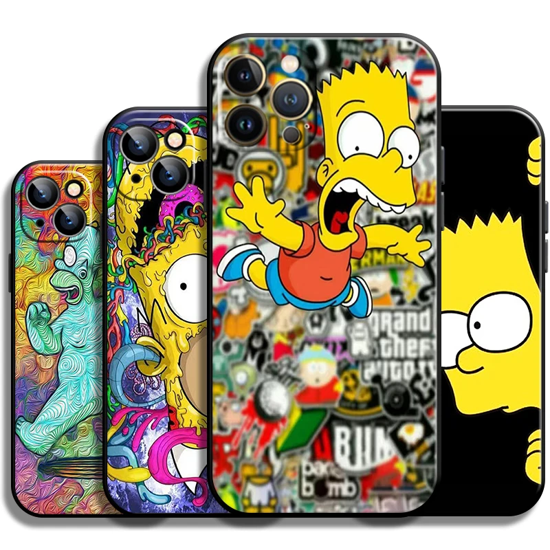 

Simm Psons Homer For Apple iPhone 13 12 11 Pro Max 13 12 Mini SE 5 6 7 8 Plus X XR XS Max Phone Case Liquid silicone Cover coque