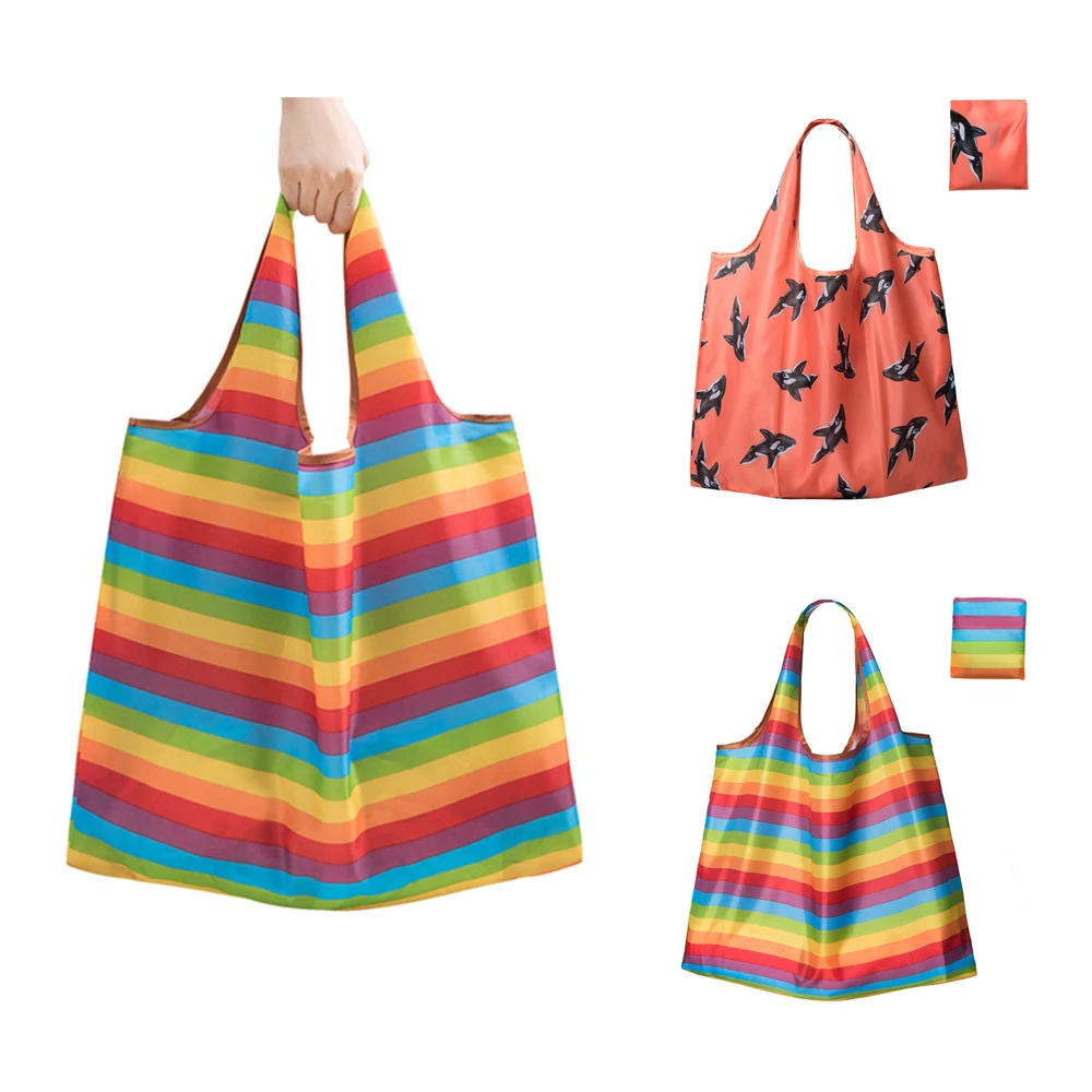 

Foldable Recycle oxford cloth Shopping Bag Eco Friendly Ladies Reusable Shopping Tote Bag Fruit Vegetable Grocery Pocket Handbag