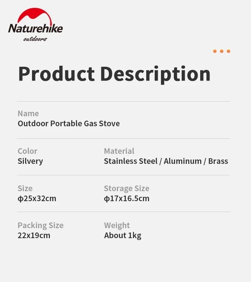 Naturehike Оригинальная уличная газовая плита для кемпинга Мощная Сверхлегкий
