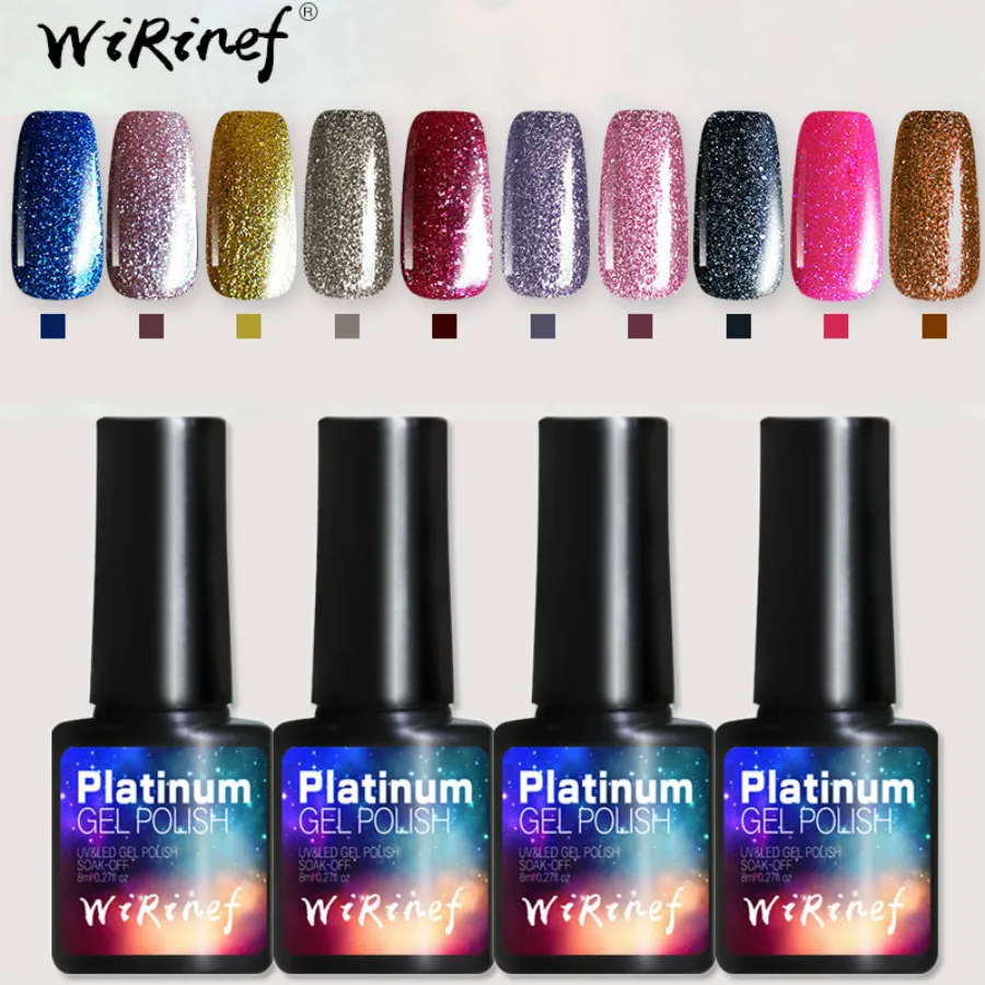 

2019 New Stars Shine Bottle 8ml Primer Gel Varnish Soak Off UV LED Gel Nail Polish Base Coat No Wipe Top Color Gel Polish