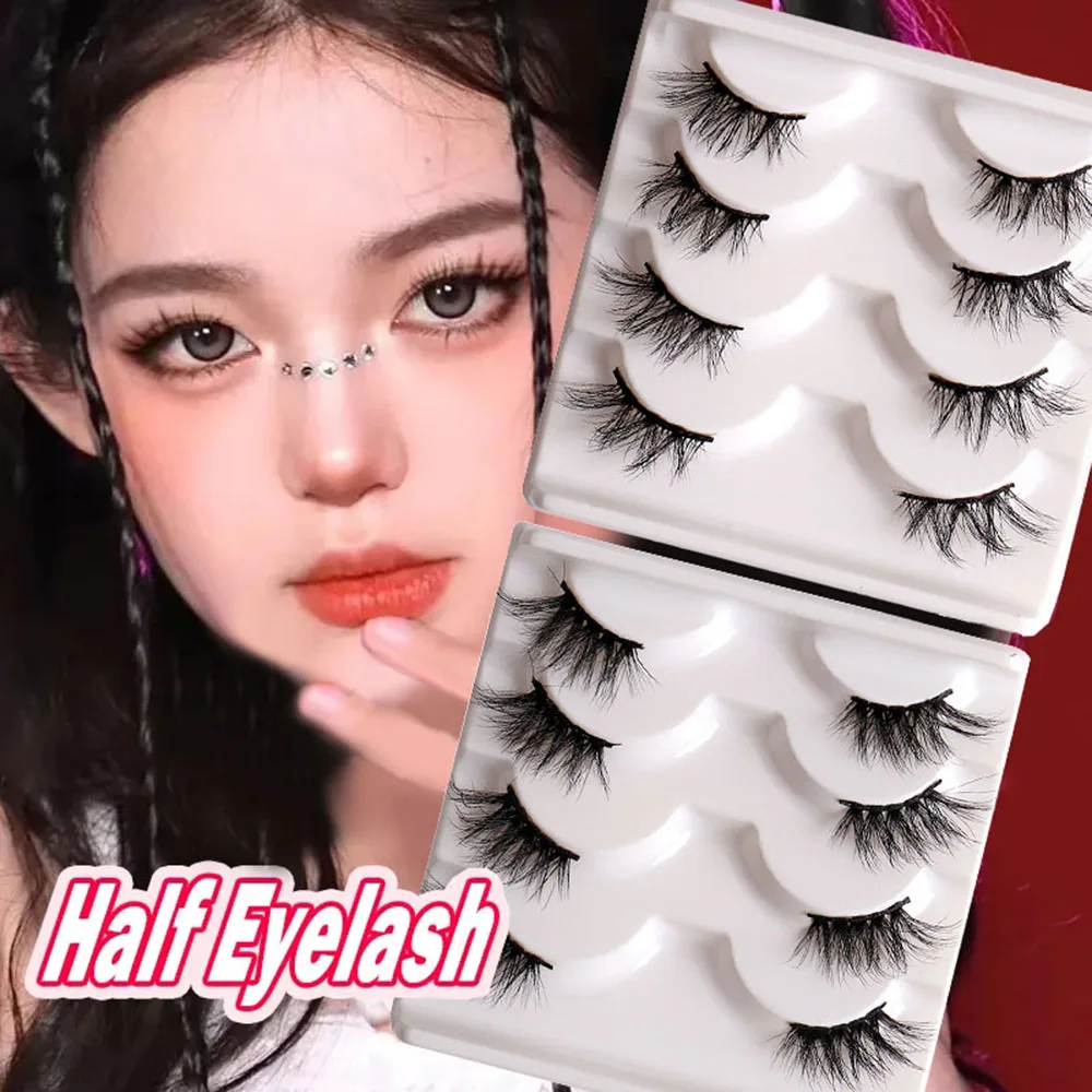 

4 Pairs Half Lashes Reusable End Eye Elongated Eyelash Extension Segmented 3D Cross Mink False Eyelashes Women Eye Makeup Tools