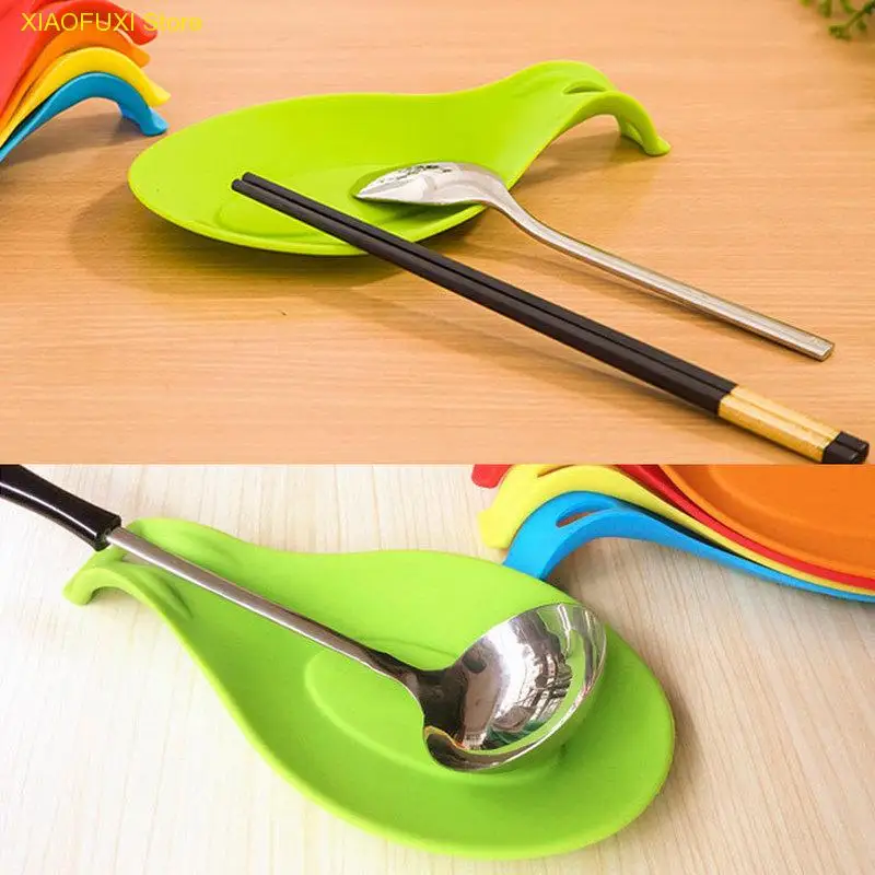 

Food Grade Silicone Heat Resistant Spoon Rest Utensil Spatula Holder Gadget Kitchen Storage Rack Tool Aid Home Organizer