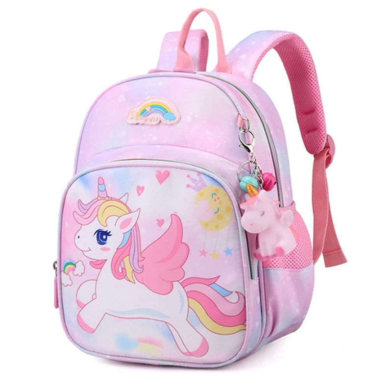 Kızlar için yeni tek boynuzlu at sırt çantası çizgi film pembe prenses okul çantaları çocuk çantaları anaokulu kitap çantası Mochila Infantil Escolar