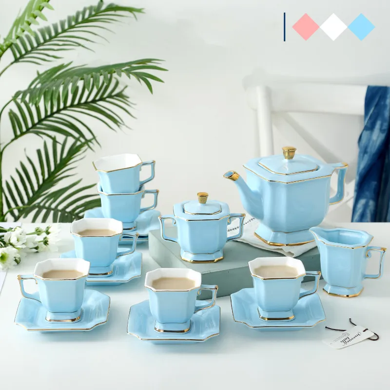 

15-piece ceramic European coffee cup living room home elegant creative gift simple high-end British afternoon tea tea set