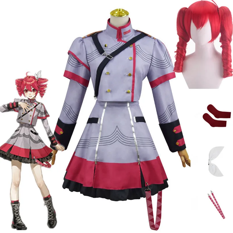 Kasane Teto Косплей Аниме Vtuber Костюм Синтезатор V Teto's Парики Экипировка Униформа