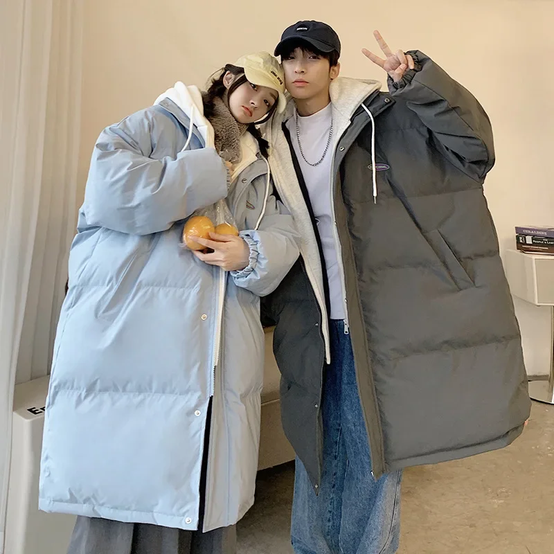 Y296 2024 новое зимнее двухсекционное хлопковое пальто средней длины для пар
