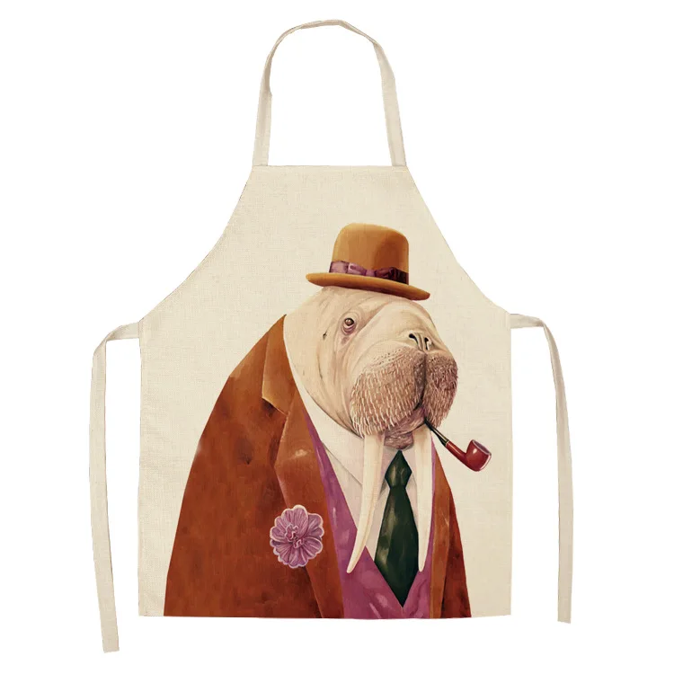 

Фартуки с животными из мультфильмов, аксессуары для выпечки, фартуки для женщин, Кухонный Фартук для кухни, Женский кухонный фартук