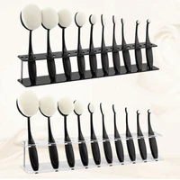 10 grids acrylic toothbrush oval makeup brushes display holder stand storage boxes organizer brush showing rack dropshipping