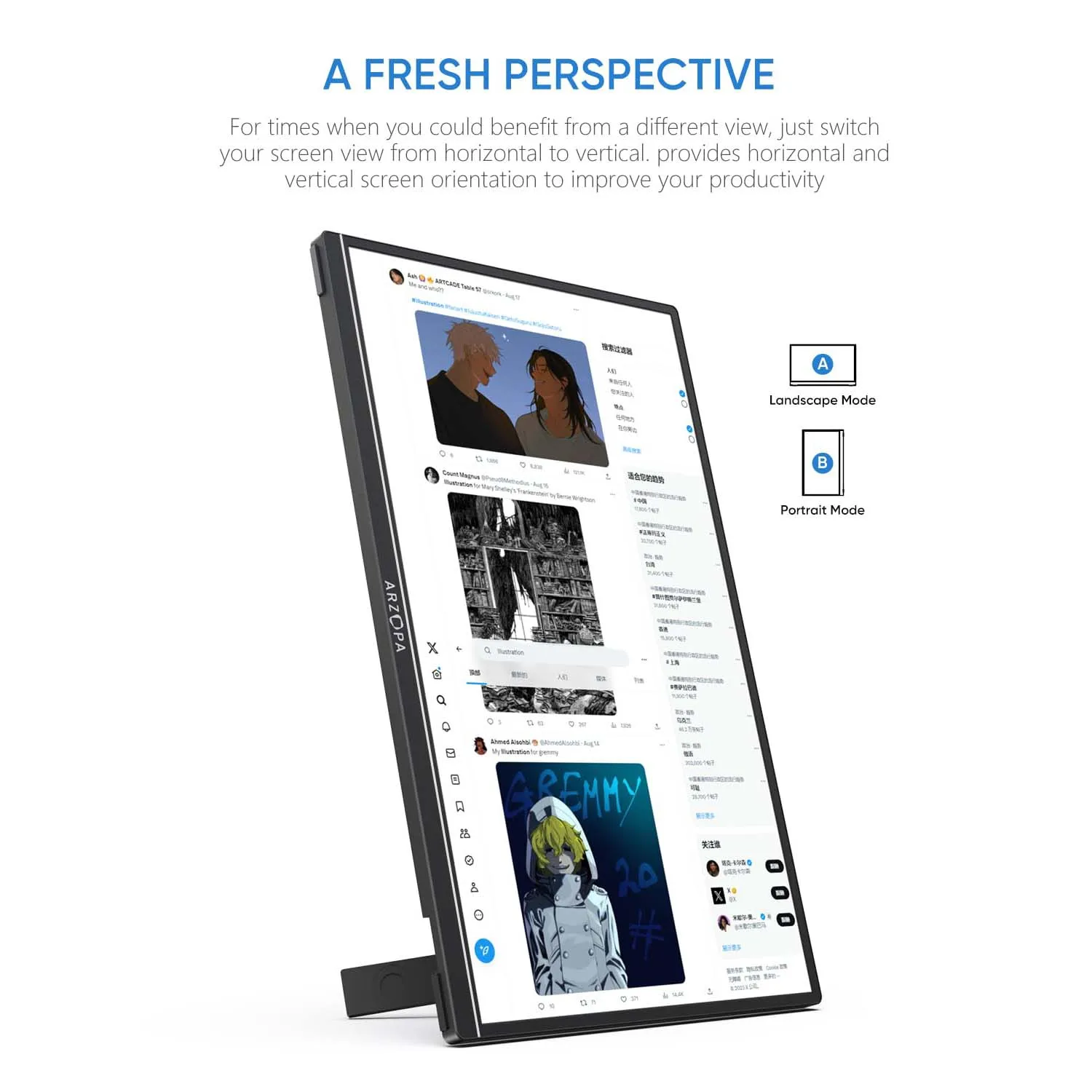 Фото Arzopa A3C Pro 13,3-дюймовый OLED 1080P FHD Full HD игровой USB портативный портatil №4
