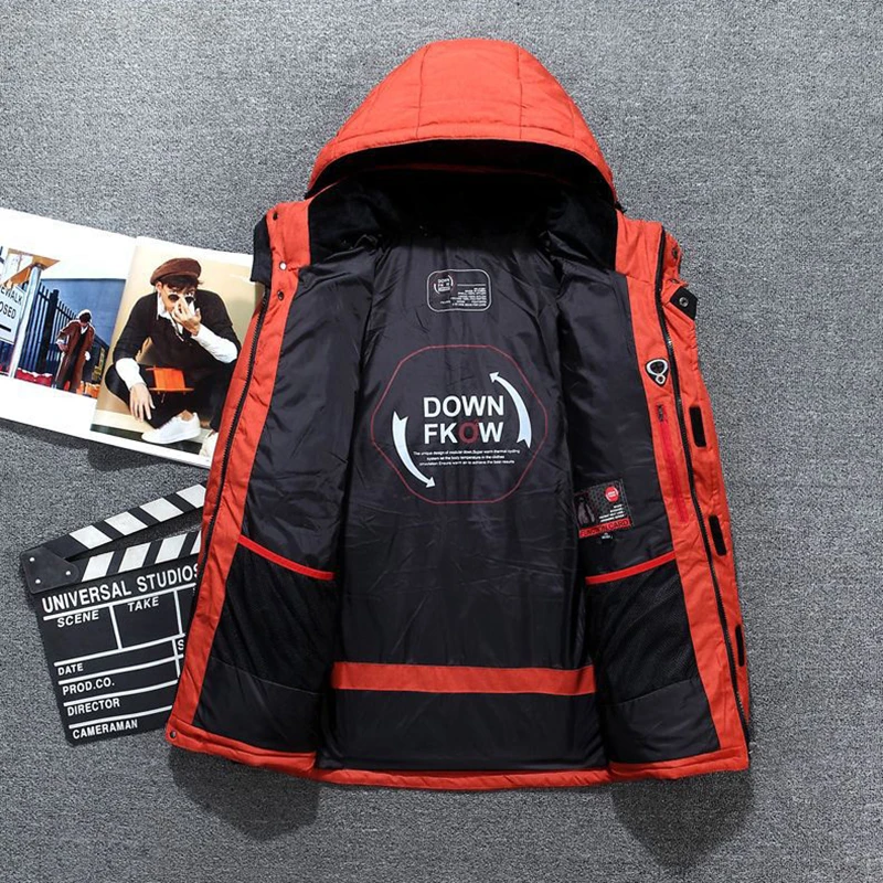 -20 Degree White Duck Thick Men's Down Jacket Snow Parkas Male Casual Warm Hooded Windproof Winter Down Jacket Outerwear 5XL