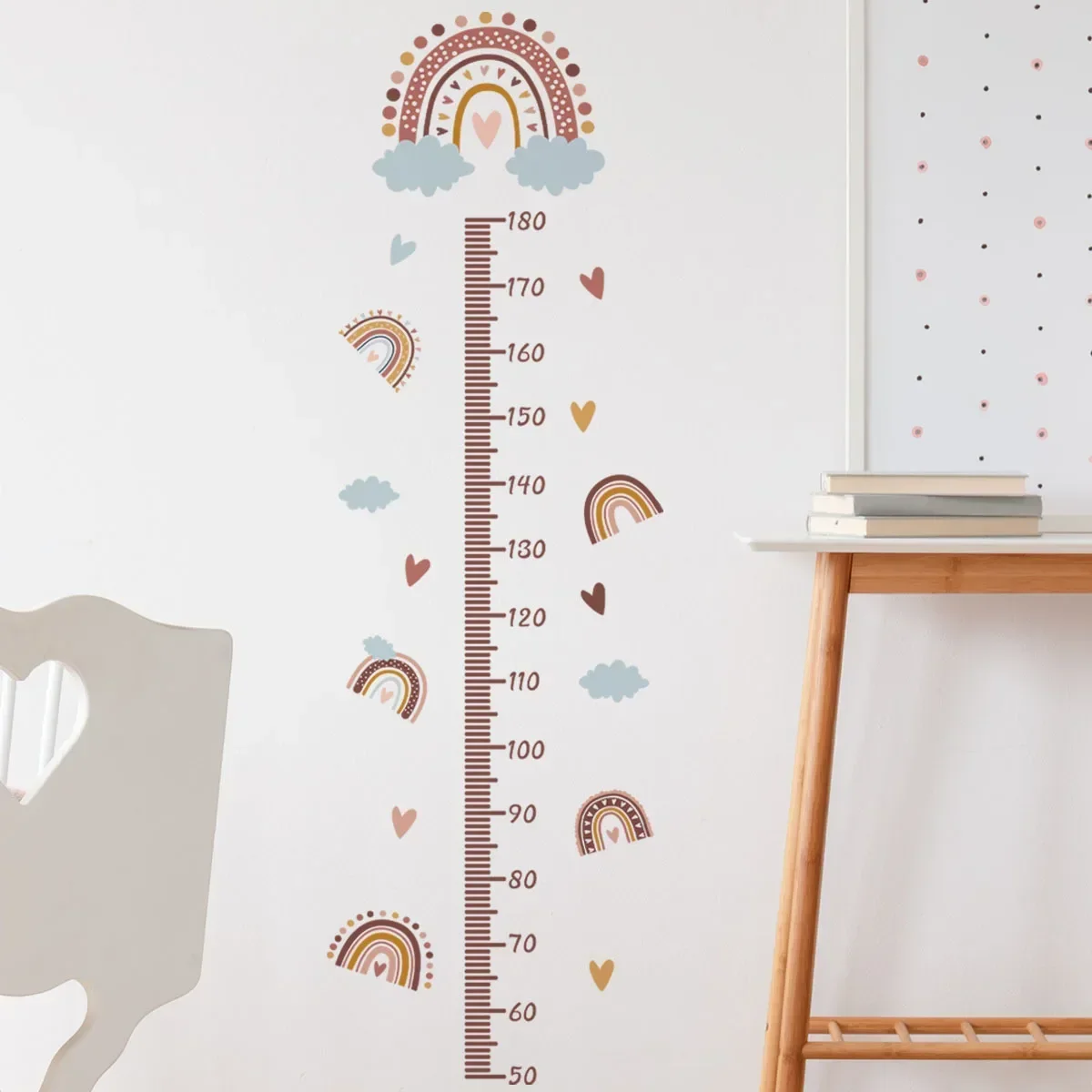 

Pink Rainbow Growth Chart for Kids Wall Stickers Measure Height Wall Chart Children Ruler Nursery Room Decor Wall Art Girl