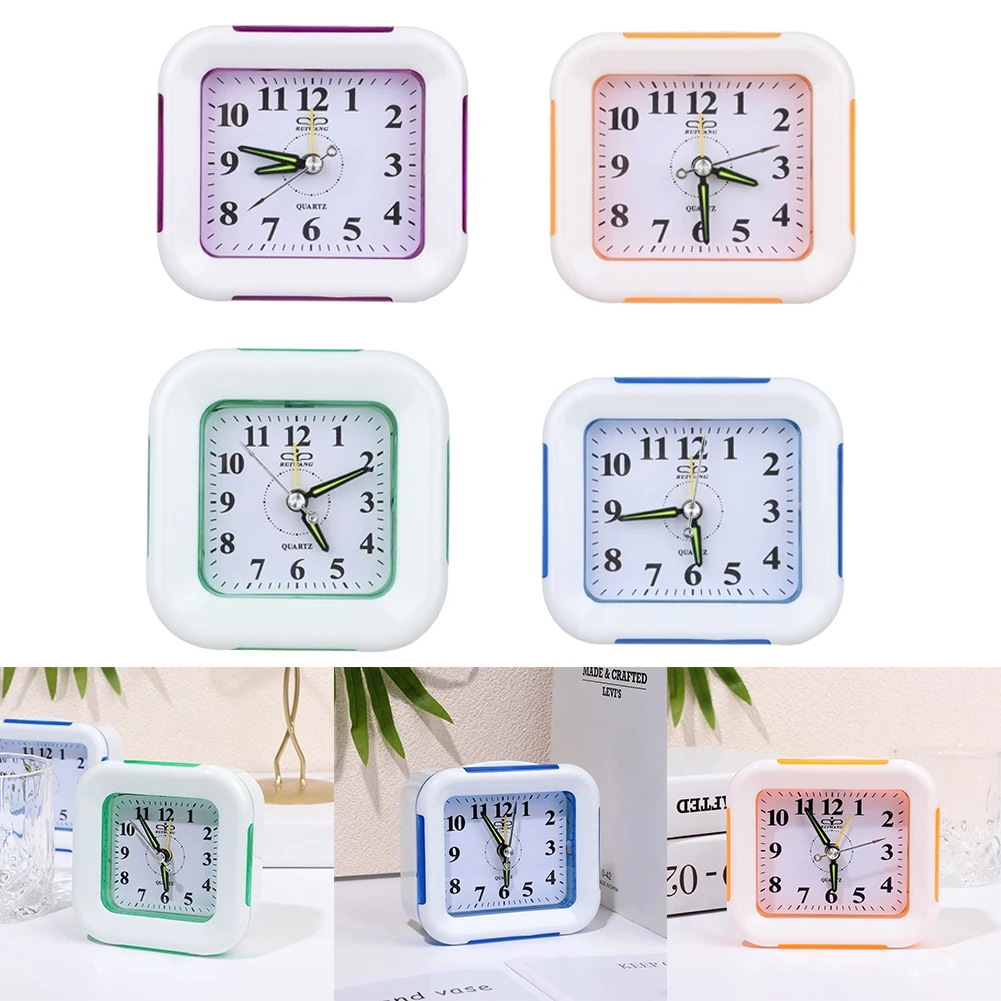 

Analogue Silent Alarm Clocks Small Silent Non-ticking Analog Quartz Clock With Light Snooze Small Bedside Clocks