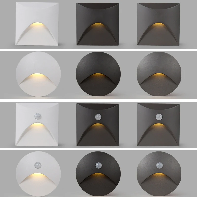 Внутренний настенный светильник с датчиком движения лестничный ступенчатый