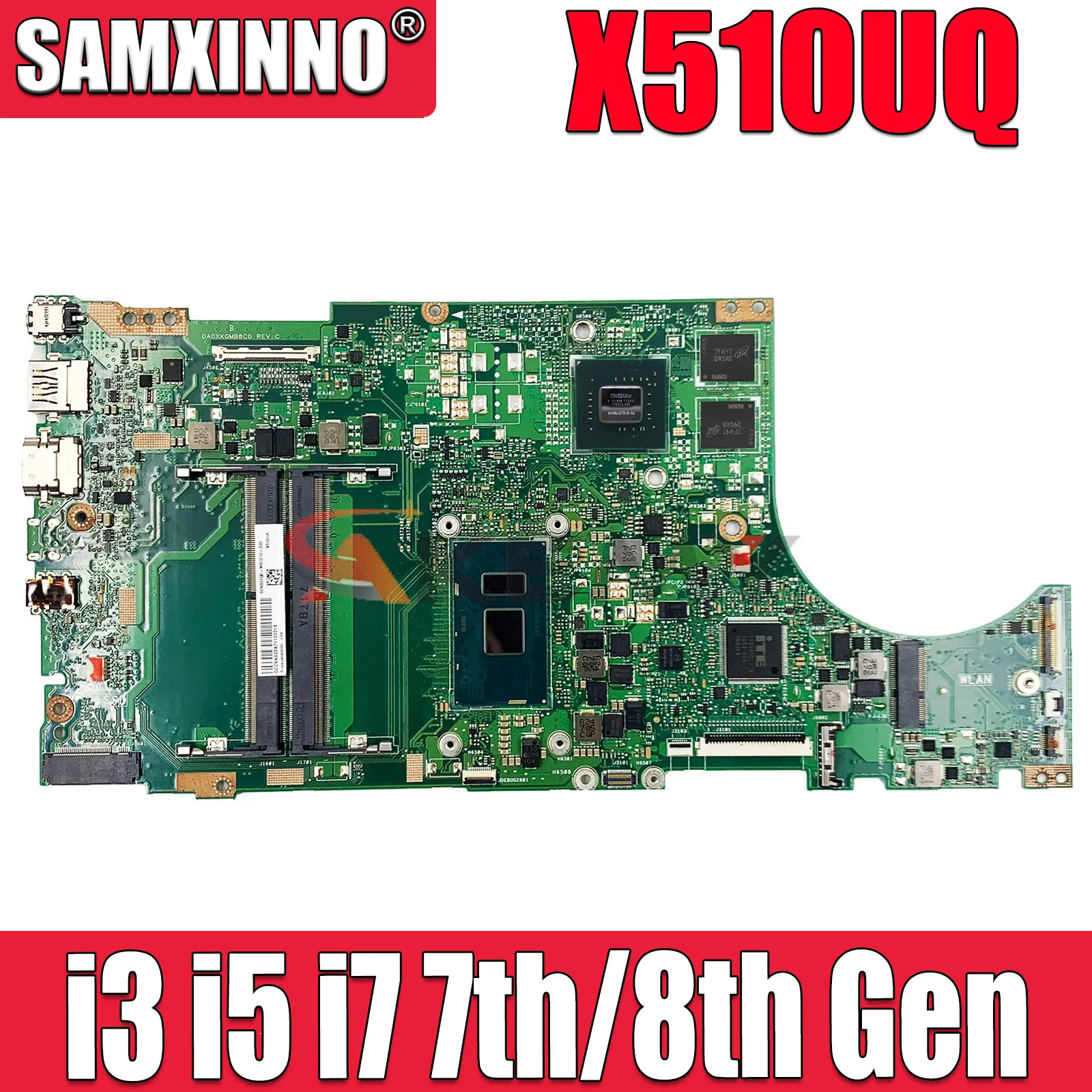 

X510UA Laptop Motherboard For Asus X510UN X510UR X510UAR X510UNR X510UQ X510U S510U X510UF Mainboard I3 I5 I7 7th or 8th Gen CPU