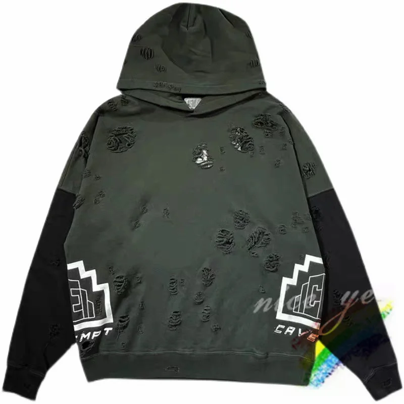 

Vintage Hole Wormhole Worn Out Cavempt C.E HOODY Men Woman 1:1 Best Quality Hoodie Sweatshirts Cav Empt Pullover