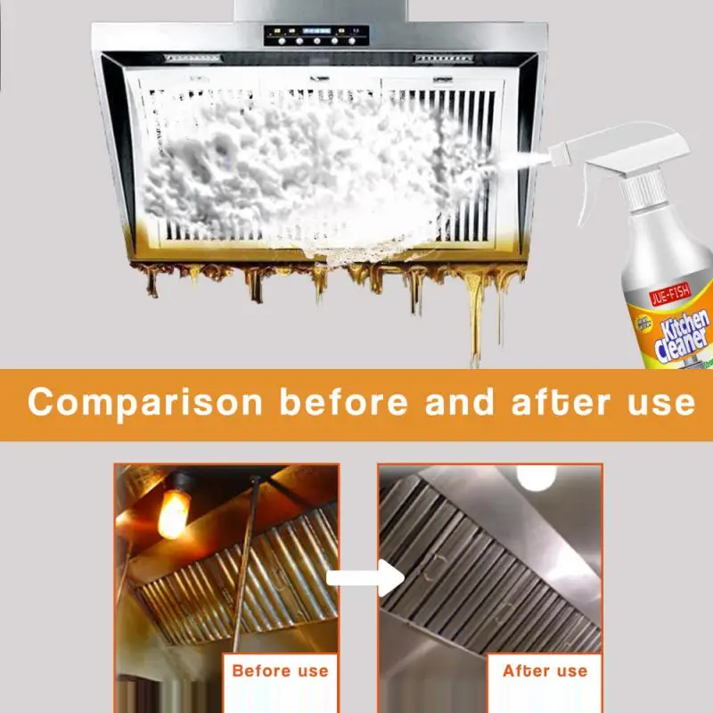 

1pc Powerful Heavy Oil Foam Cleaner Stain Remover Multipurpose Kitchen Grills Ovens Dirt Oil Cleaning Bubble Spray Foam Cleaner