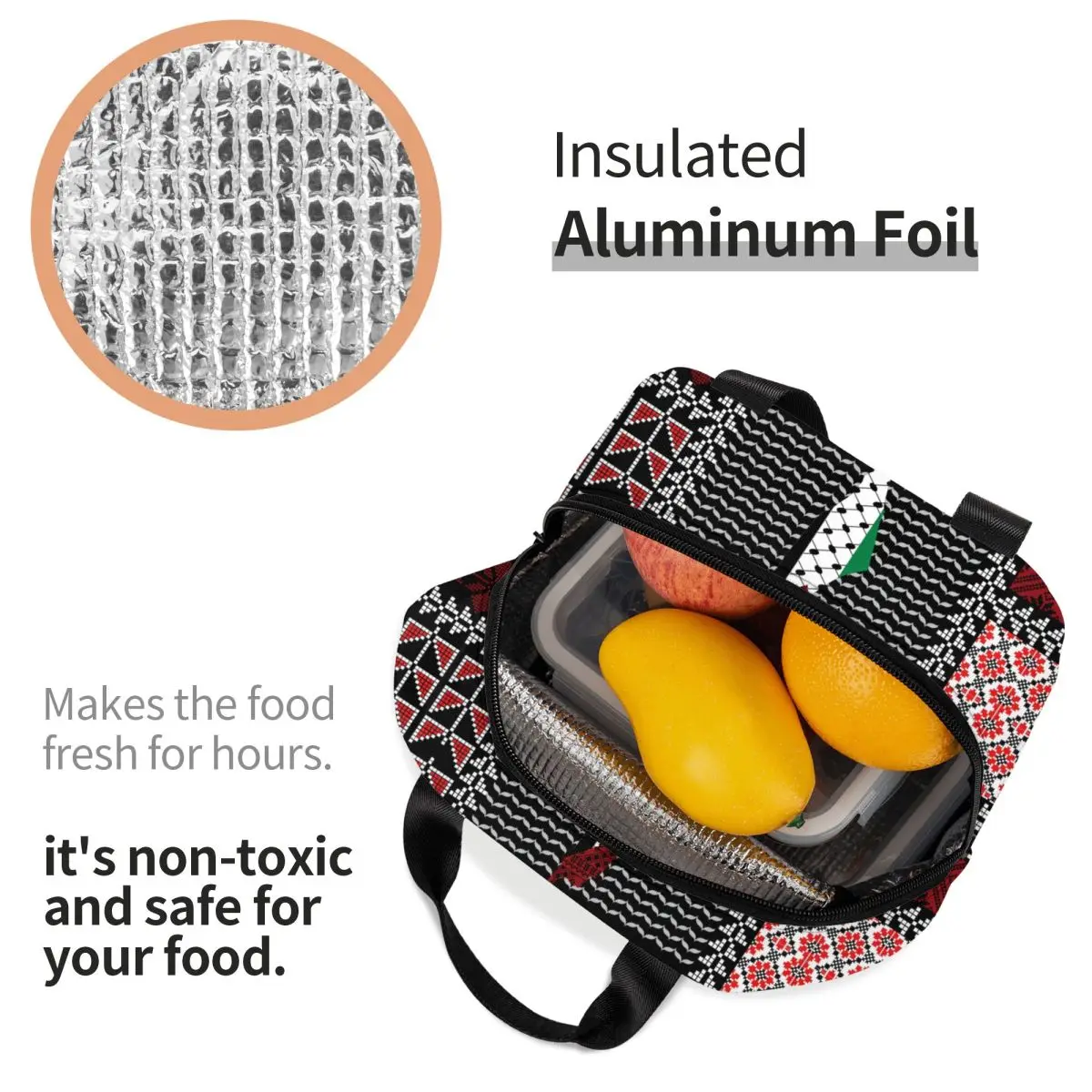 Изготовленная на заказ арабская изолированная сумка для обеда Keffiyeh с