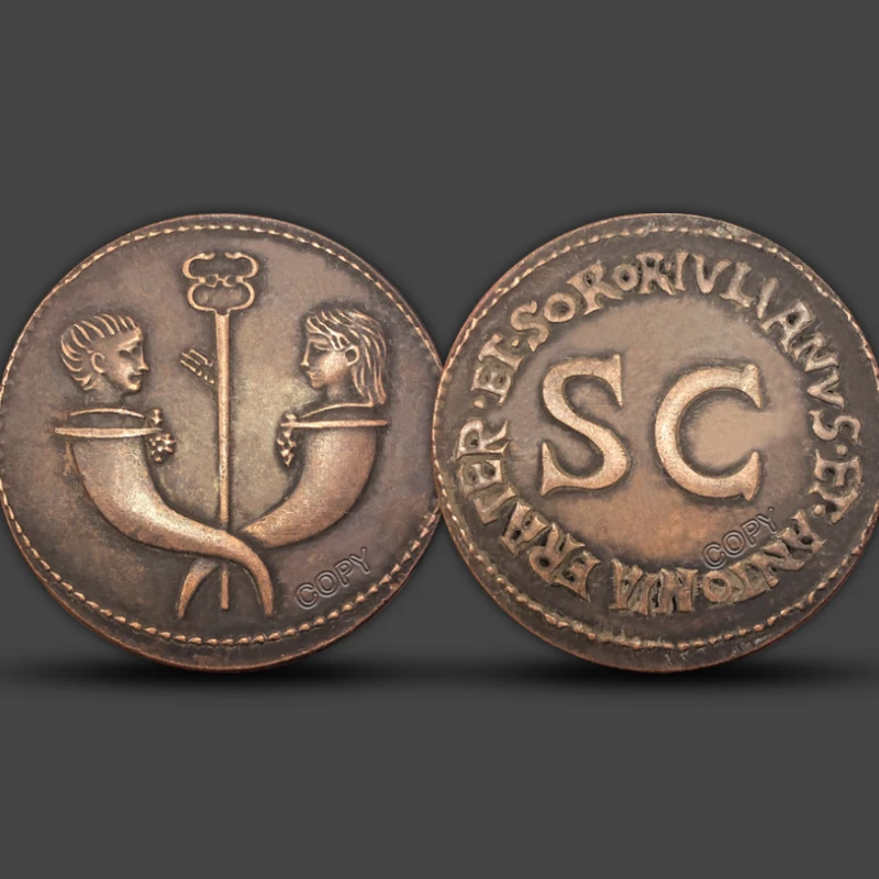 

Бронзовая копия монеты YTYIN "Древнеримский греческий мальчик и девочка", красный