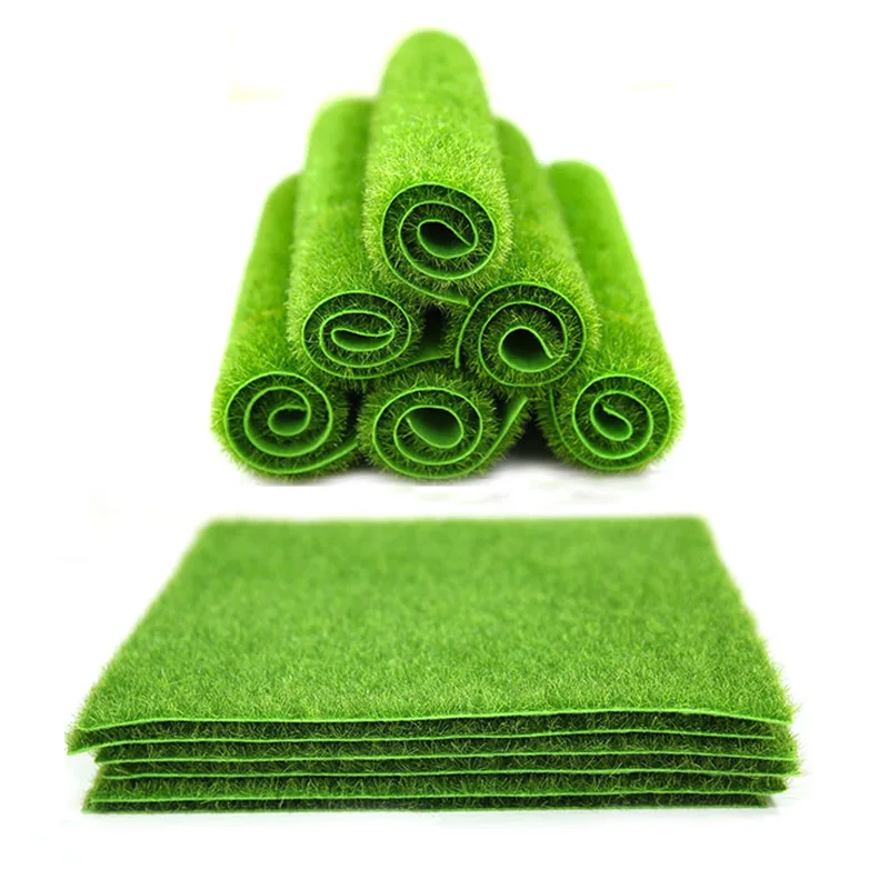 

15/30cm Artificial Grassland Simulation Moss Lawn Turf Fake Green Grass Mat Carpet DIY Micro Landscape Home Floor Decor